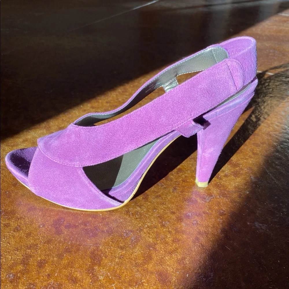 Moda Spana Suede Sling-backs Fuchsia 7 - Picture 8 of 13